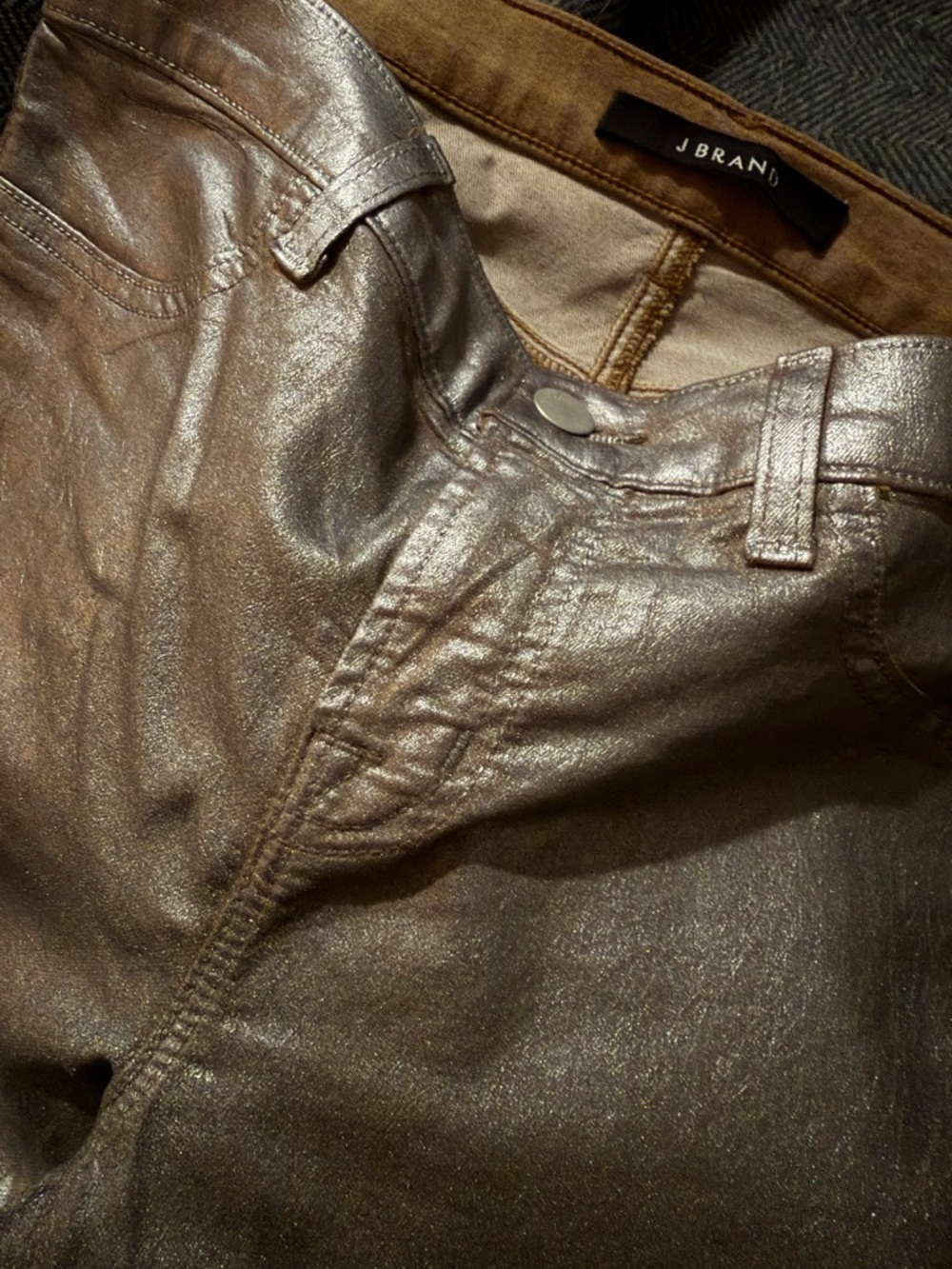 J Brand Metallic Gold Dust Skinny Jeans Size 29 - Picture 7 of 12